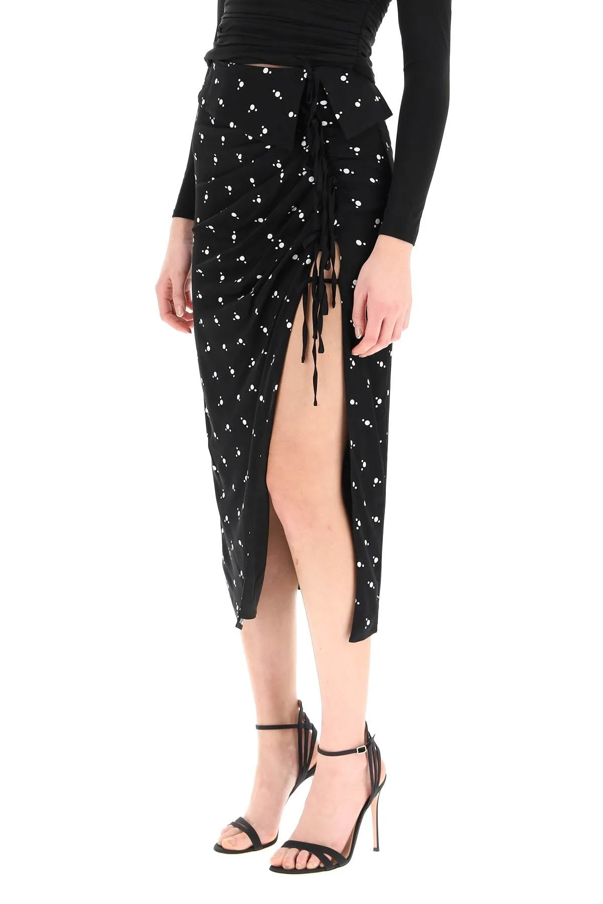 Self-Portrait Polka Dot Midi Skirt