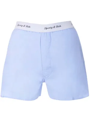 Sporty & Rich Cassie Elasticated Logo Waist Boxer Shorts