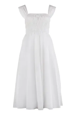 Staud Ida Square-Neck Detail Midi Dress