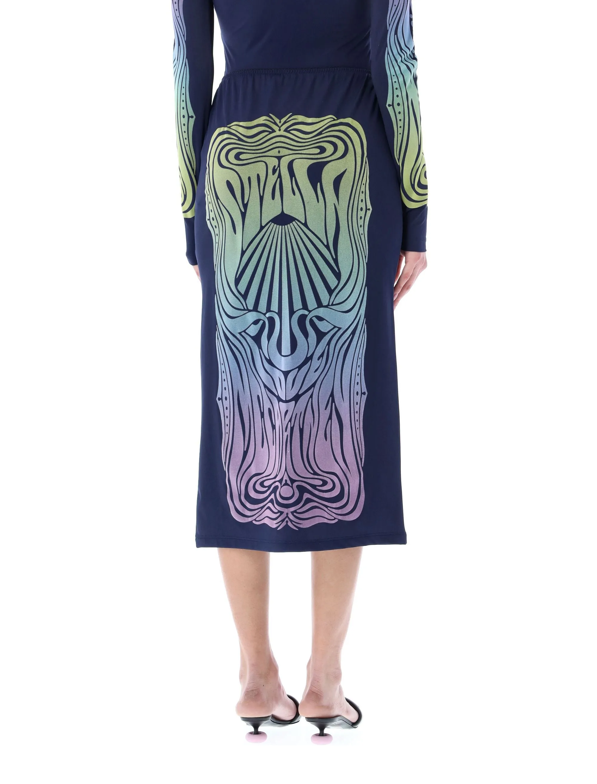 Stella McCartney Abstract Pattern Midi Skirt