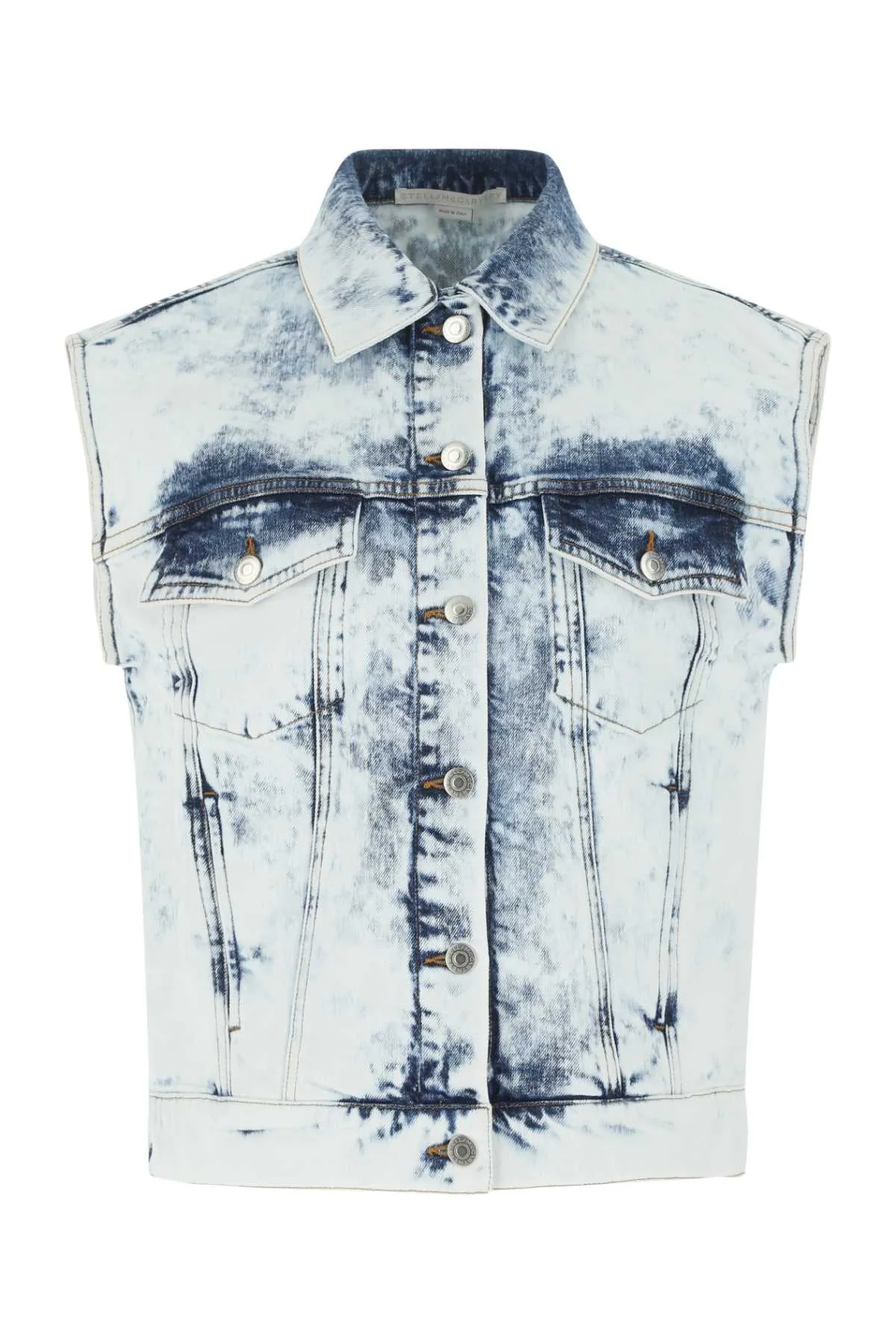 Stella McCartney Acid Wash Sleeveless Denim Jacket