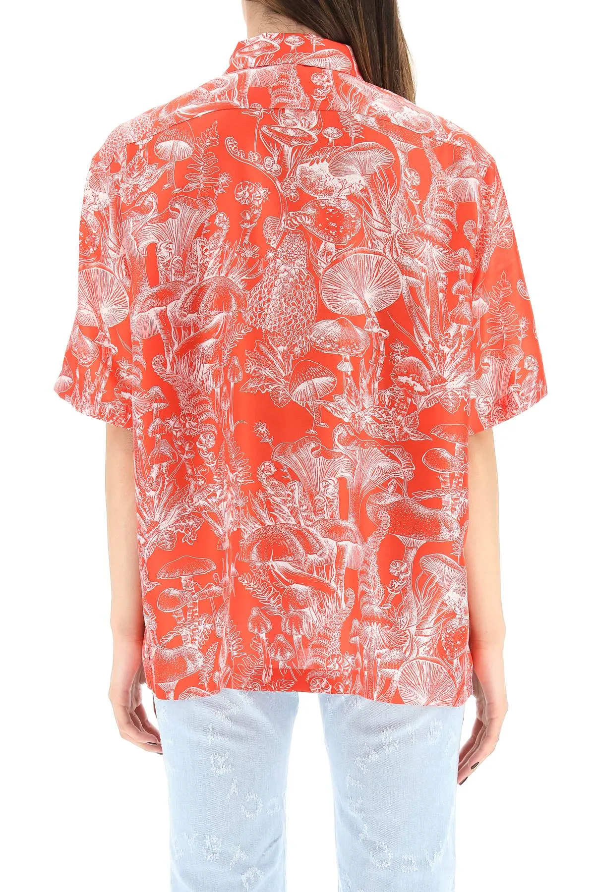 Stella McCartney Allover Mushroom Print Short-Sleeved Shirt