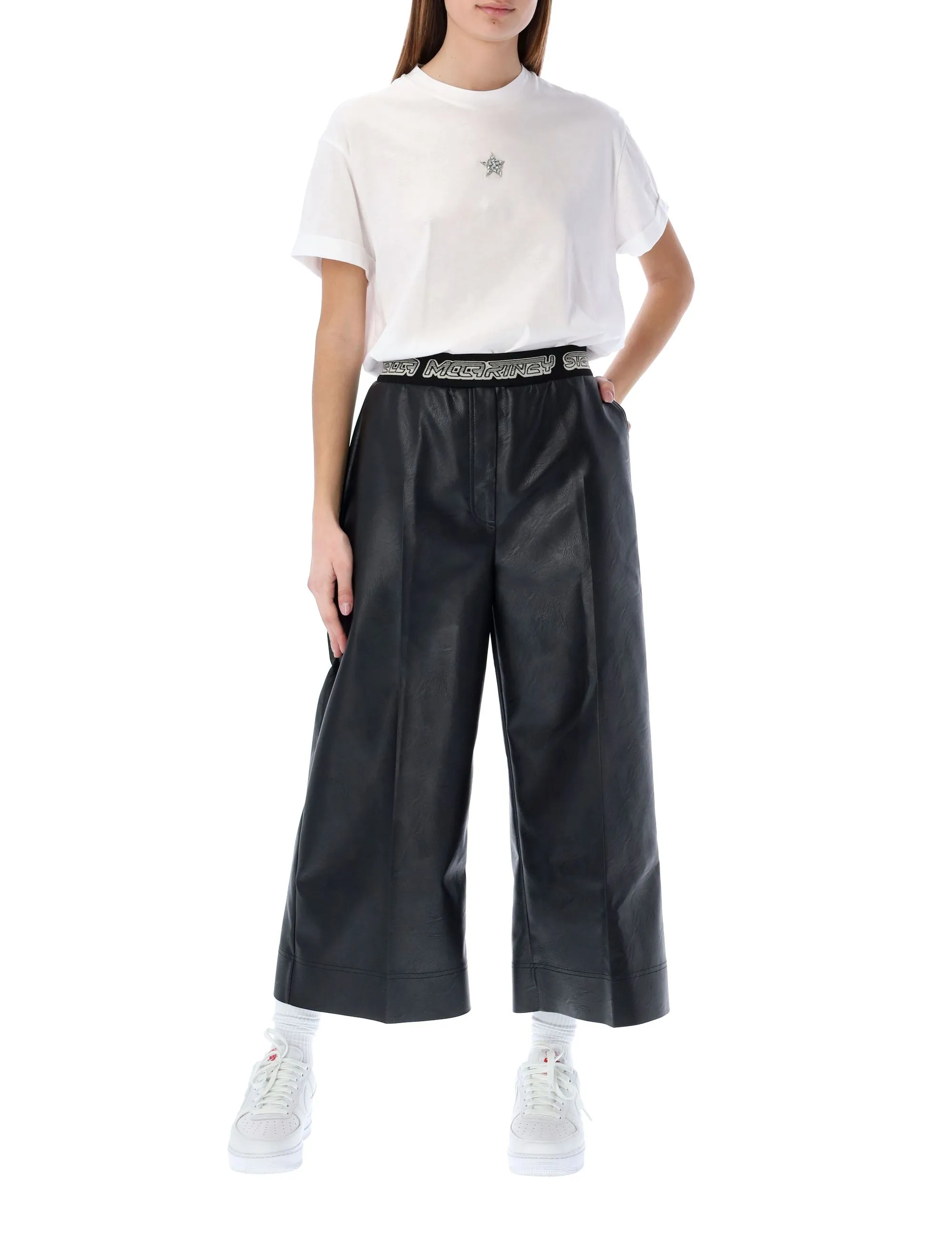 Stella McCartney Faux-Leather Cropped Pants