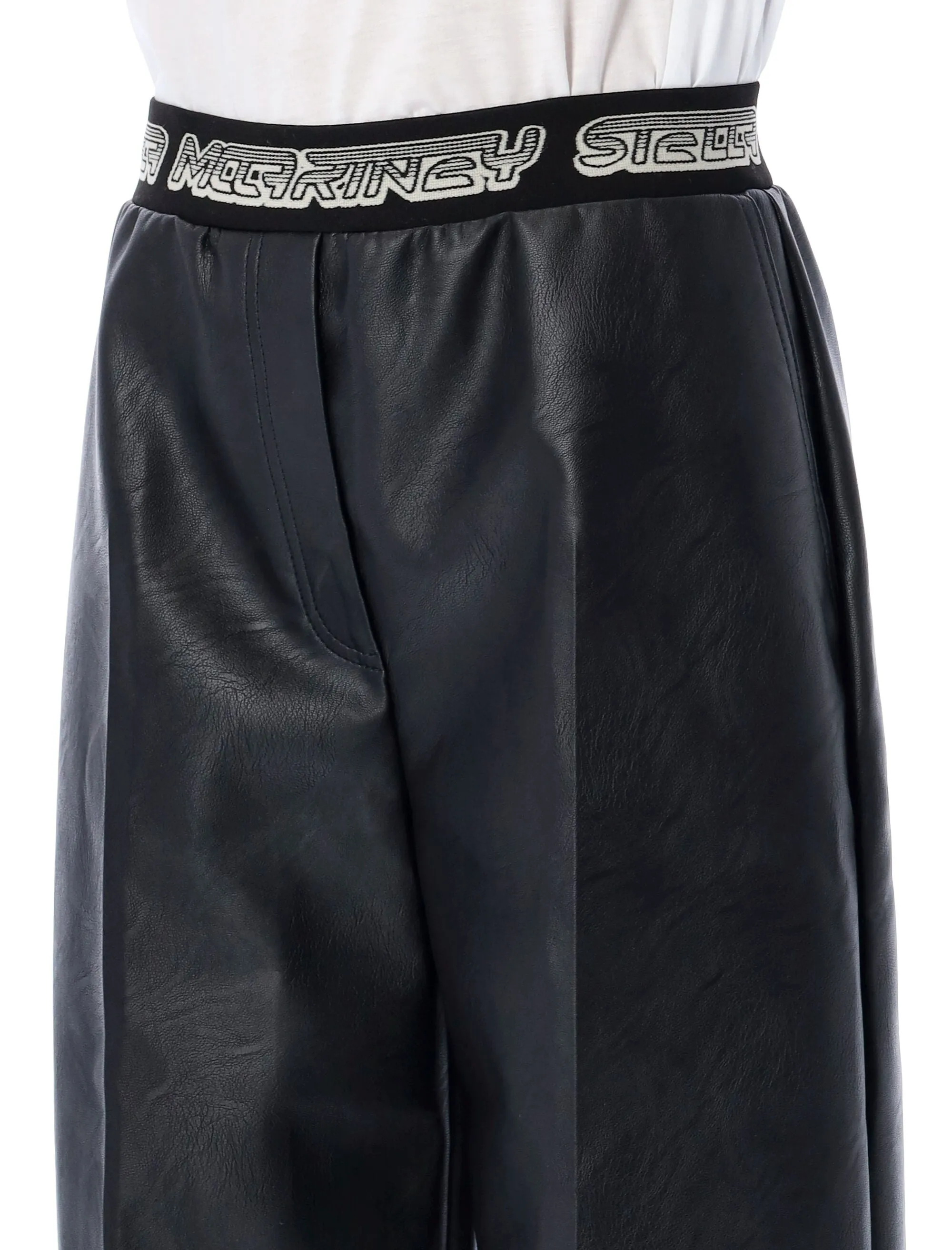 Stella McCartney Faux-Leather Cropped Pants