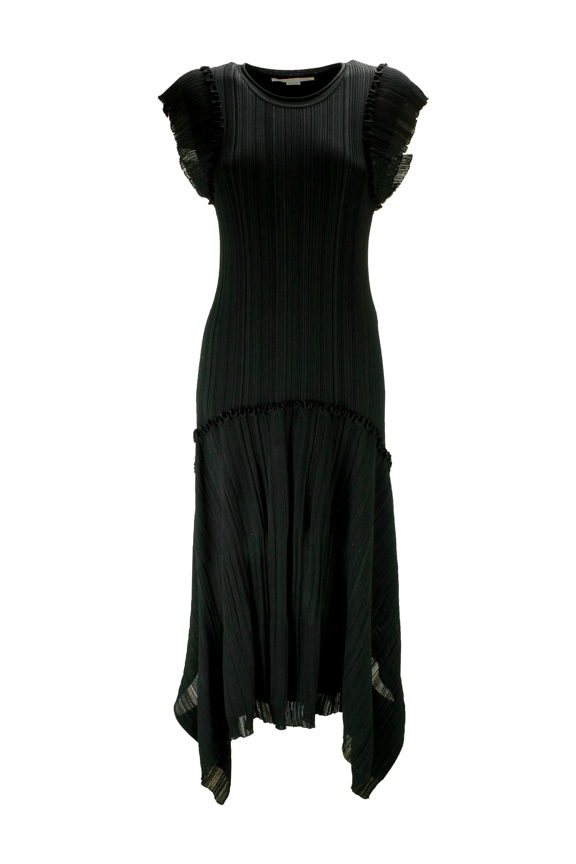 Stella McCartney Handkerchief-Hem Cap-Sleeved Midi Dress
