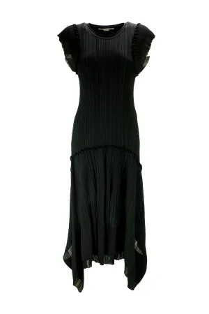 Stella McCartney Handkerchief-Hem Cap-Sleeved Midi Dress