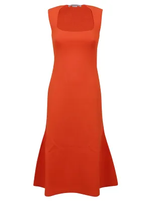 Stella McCartney Square-Neck Flared Midi Dress