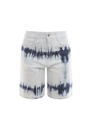 Stella McCartney Tie Dye Logo Patch Bermuda Shorts