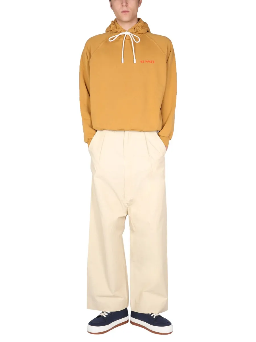 Sunnei Logo Print Drawstring Hoodie