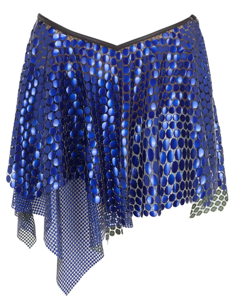 The Attico Bead Embellished Asymmetric Mini Skirt