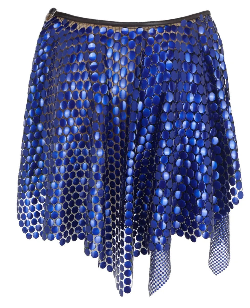 The Attico Bead Embellished Asymmetric Mini Skirt