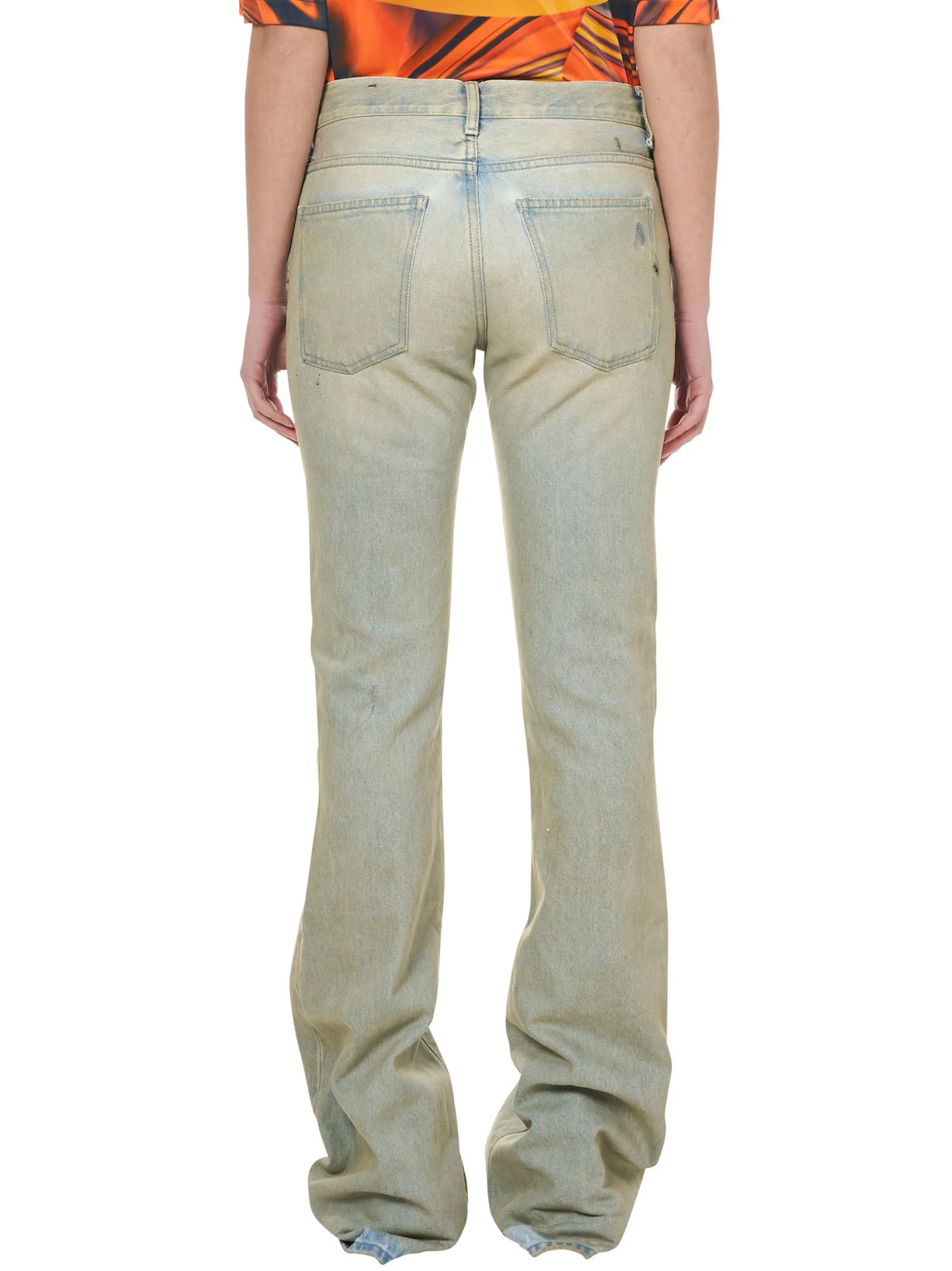 The Attico Distressed Flared Denim Jeans