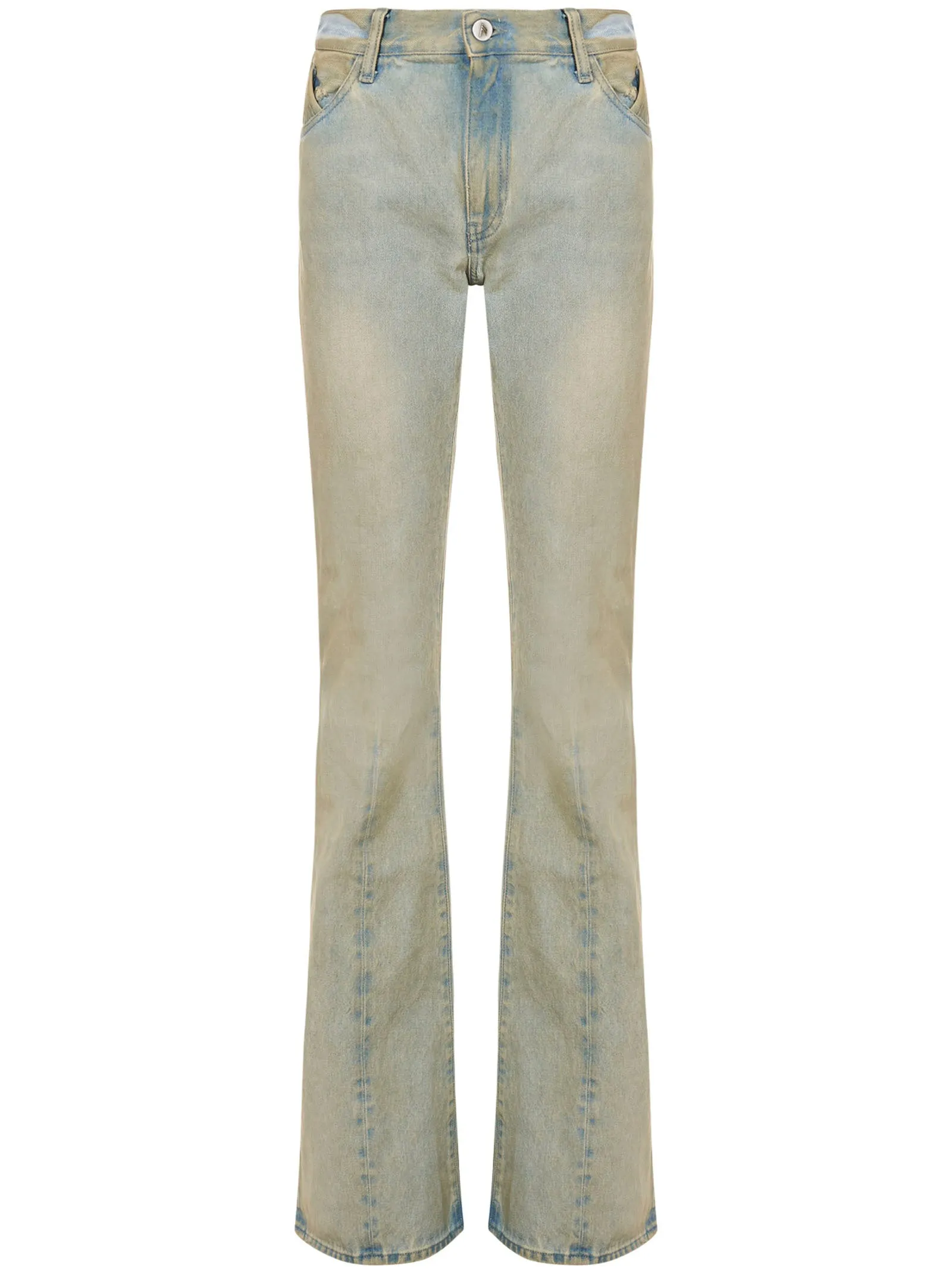The Attico Distressed Flared Denim Jeans