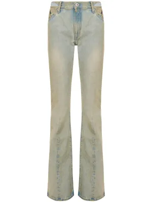 The Attico Distressed Flared Denim Jeans