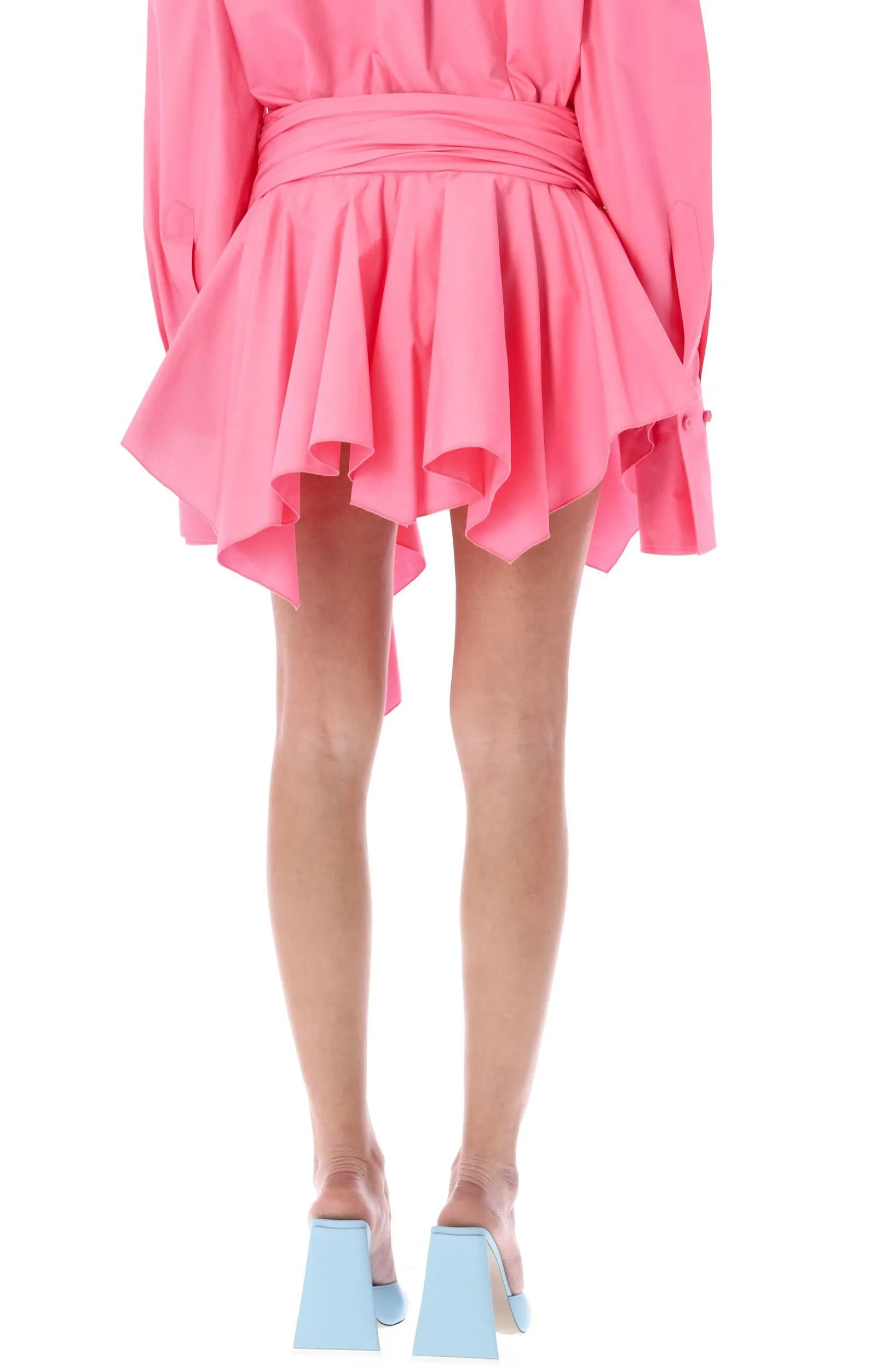 The Attico Paris Logo Embroidered Asymmetric Mini Skirt