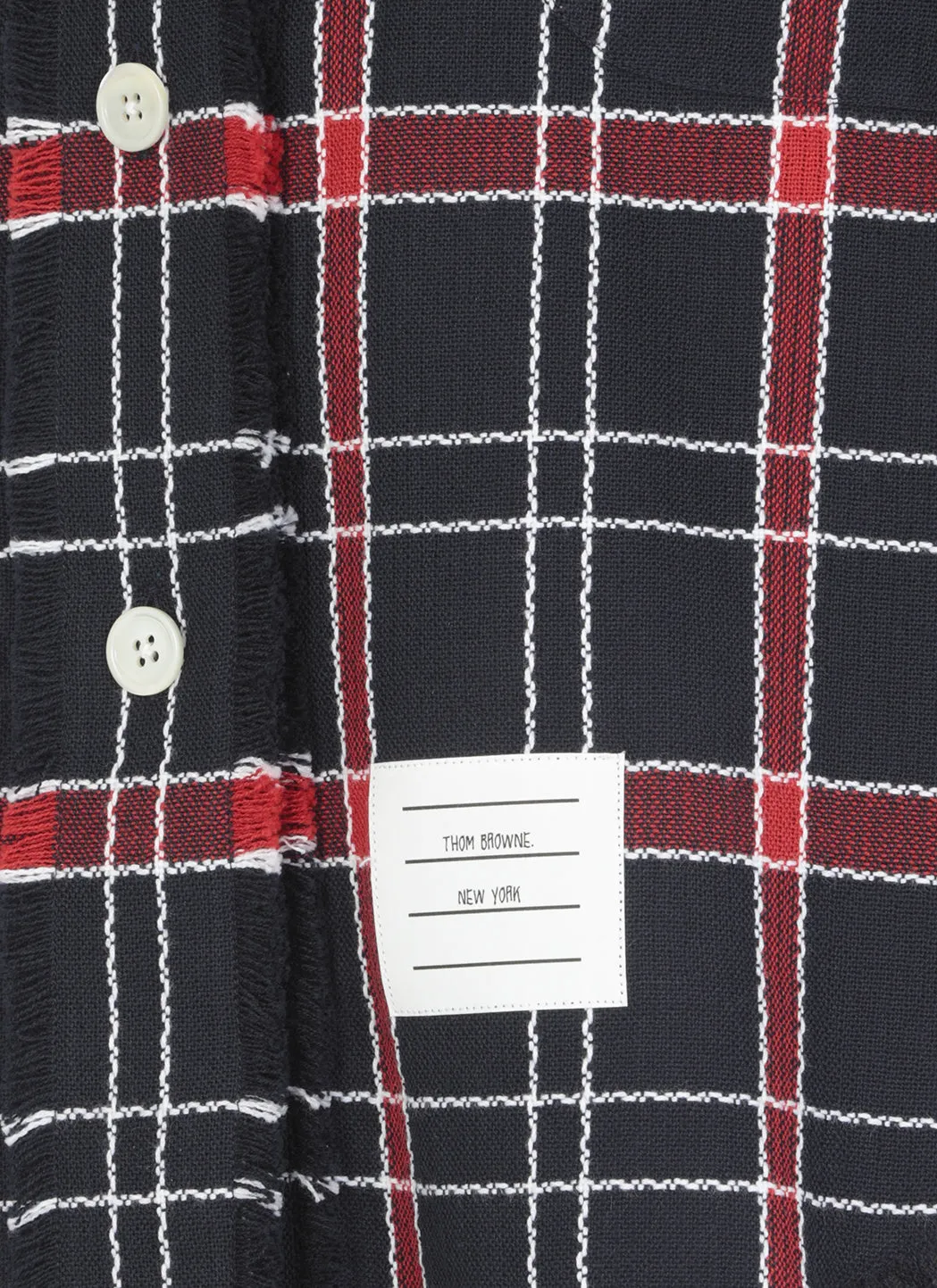 Thom Browne 4-Bar Checked Long-Sleeved Shirt