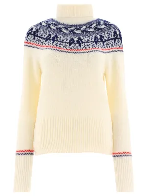 Thom Browne Intarsia-Knit High Neck Jumper