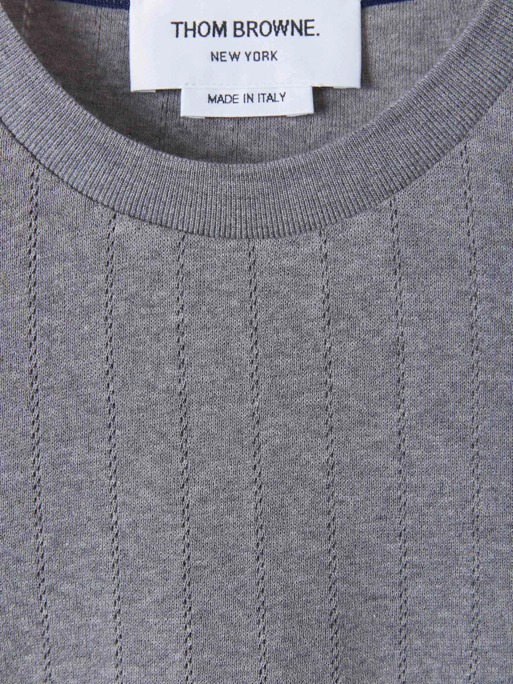 Thom Browne Pointelle Crewneck Knitted Top
