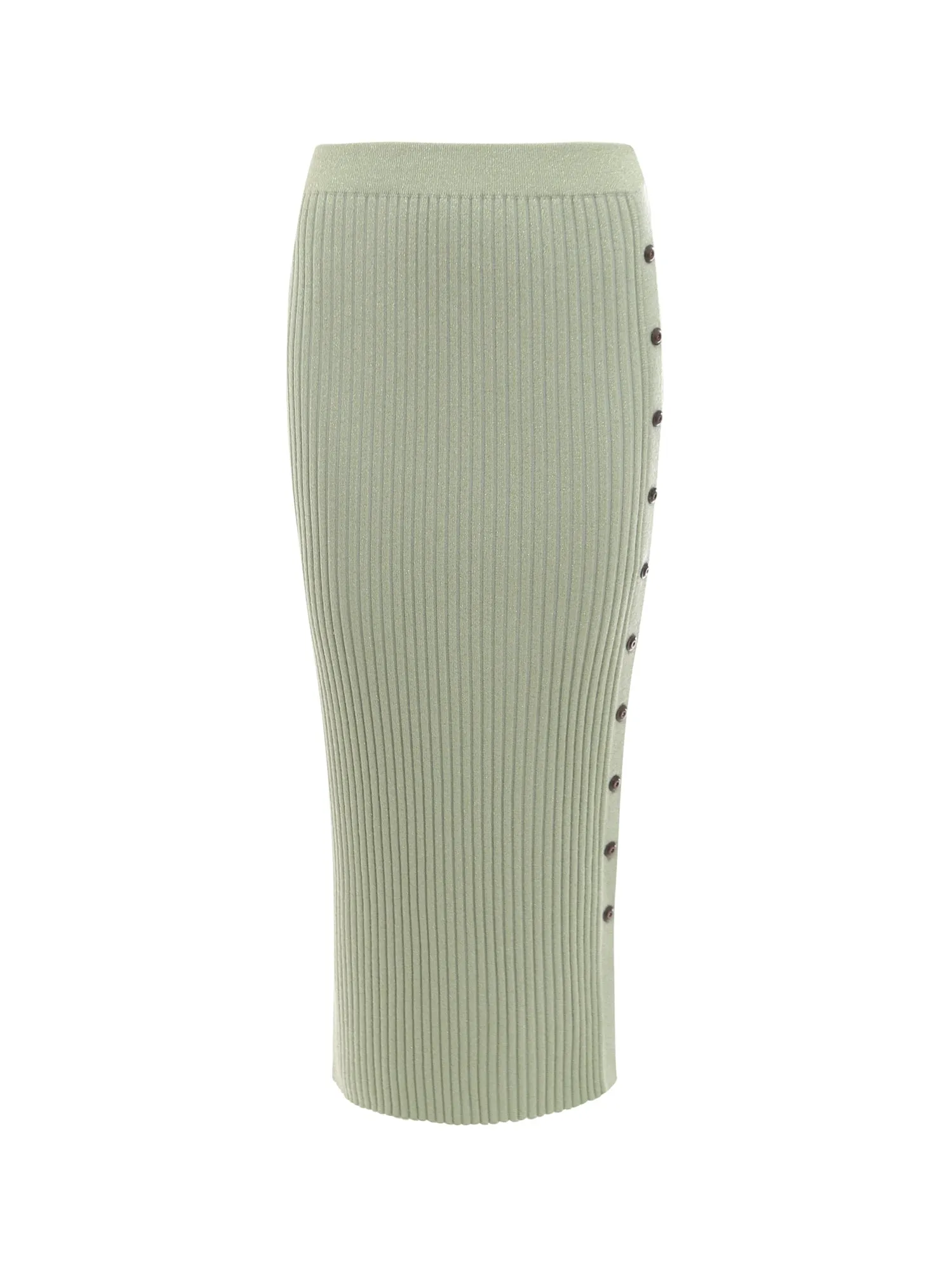 Tory Burch Buttoned Ribbed Knitted Midi Skirt