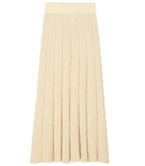 Tory Burch Ribbed Knit Pleated Skirt