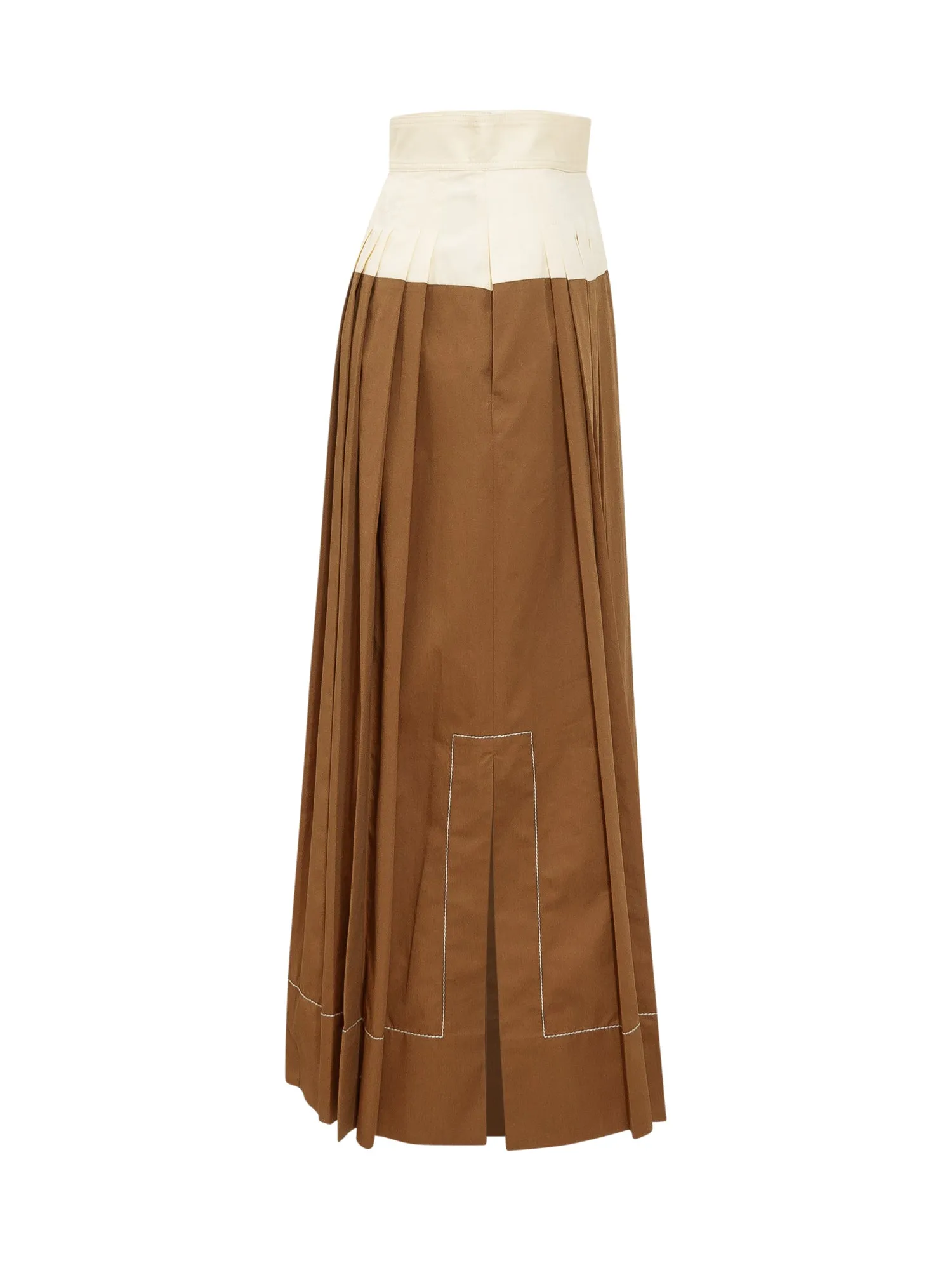 Tory Burch Two-Toned Pleated Midi Skirt