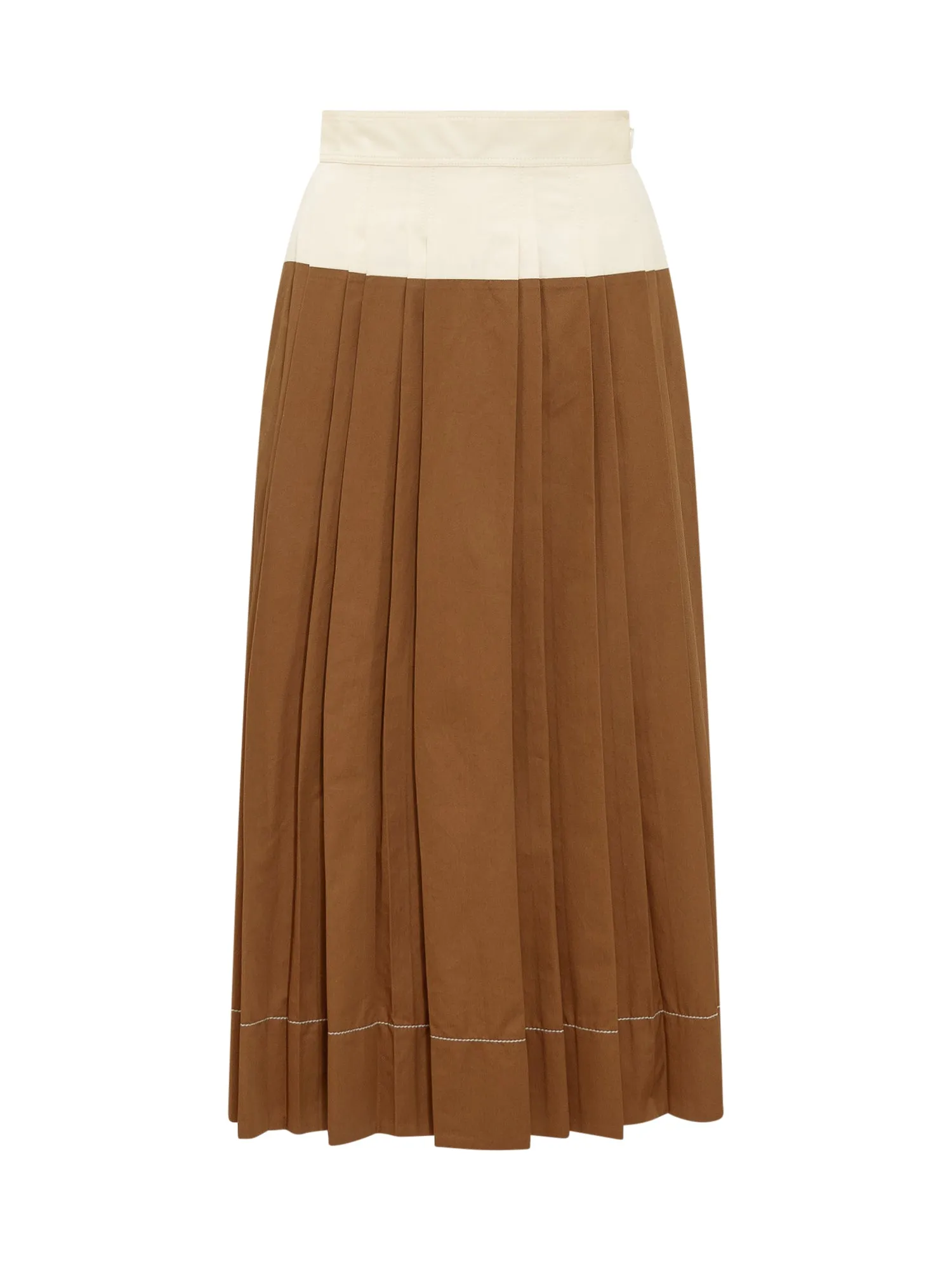 Tory Burch Two-Toned Pleated Midi Skirt