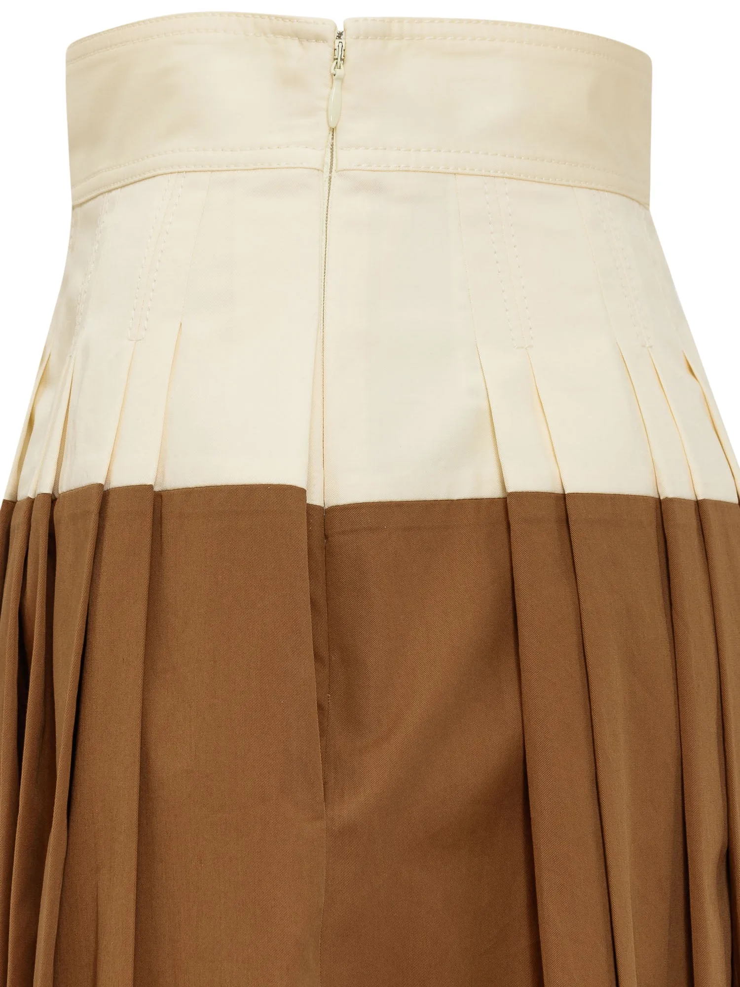Tory Burch Two-Toned Pleated Midi Skirt