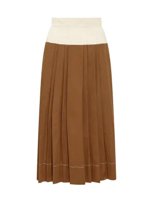 Tory Burch Two-Toned Pleated Midi Skirt