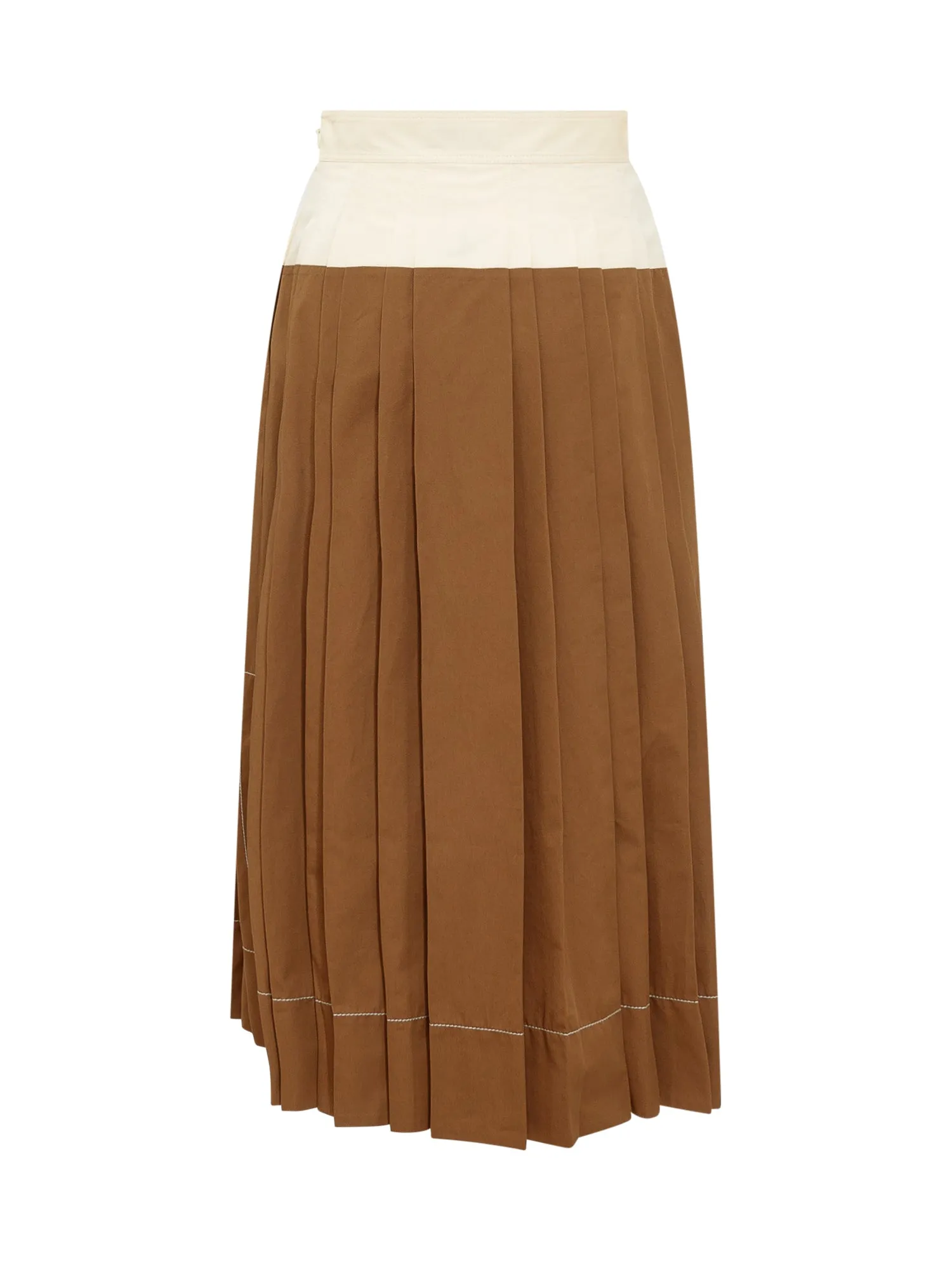 Tory Burch Two-Toned Pleated Midi Skirt