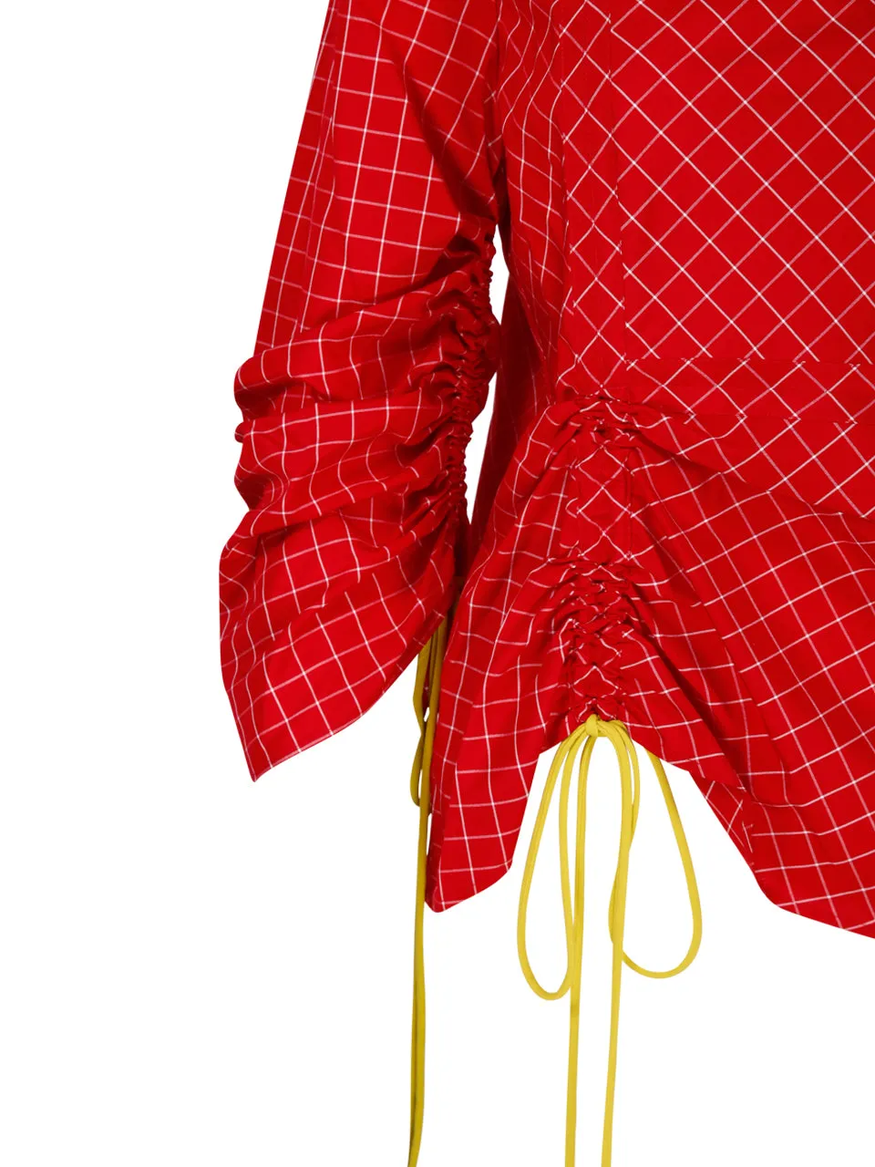 Tory Burch Windowpane Plaid Drawstring Tunic Top