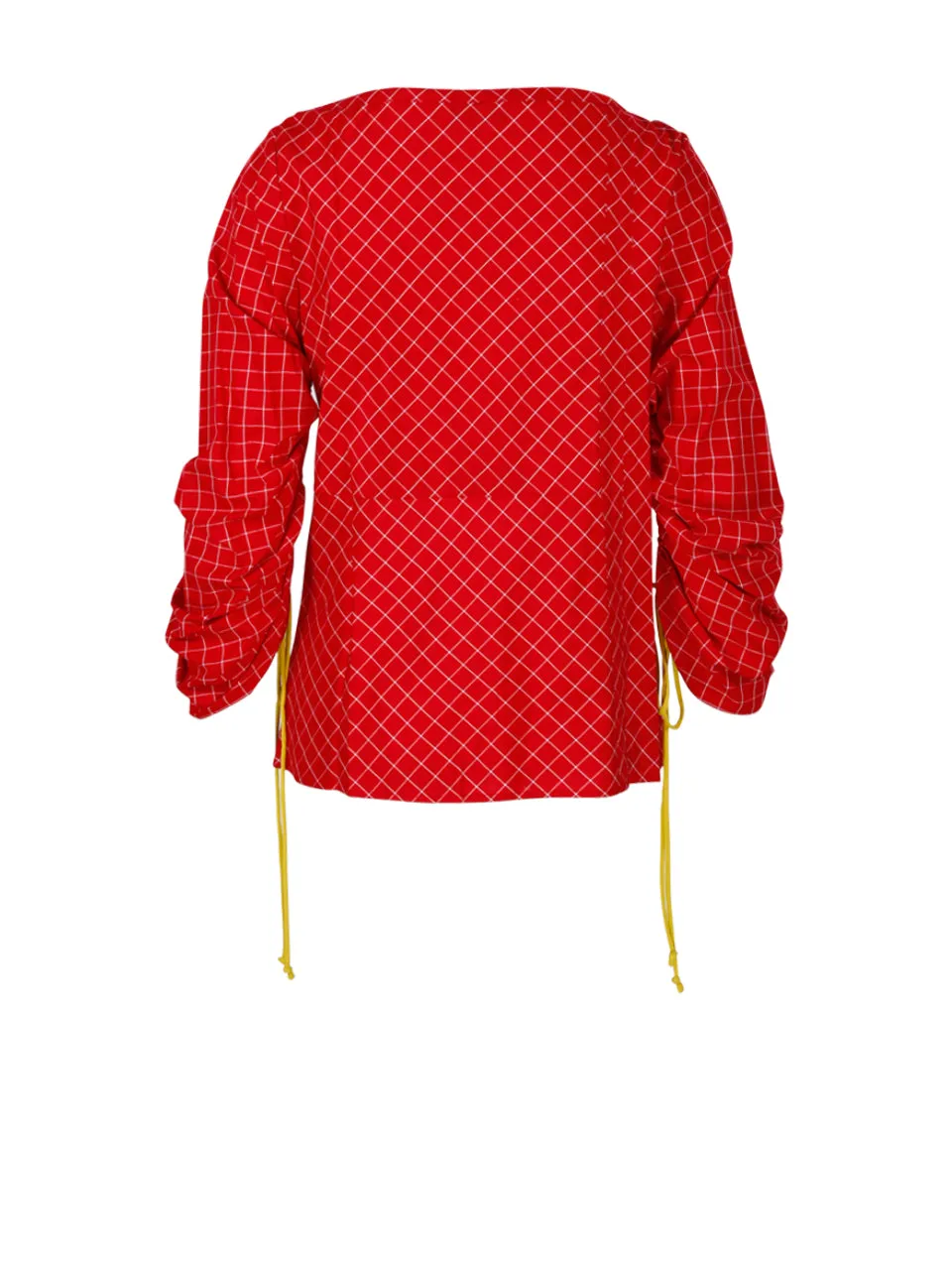 Tory Burch Windowpane Plaid Drawstring Tunic Top