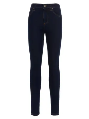 TWINSET Logo Patch Mid-Rise Skinny Jeans