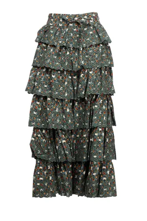 Ulla Johnson High Waist Ruffled Skirt