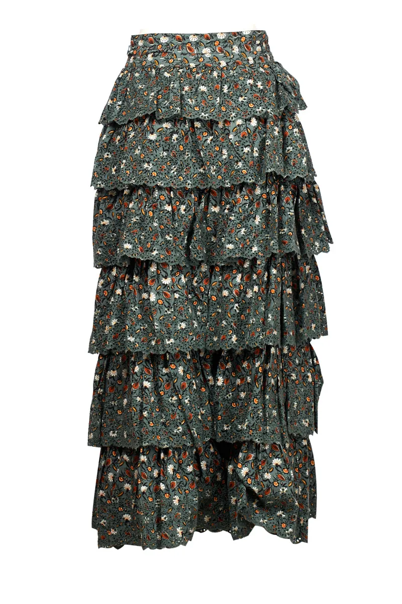 Ulla Johnson High Waist Ruffled Skirt