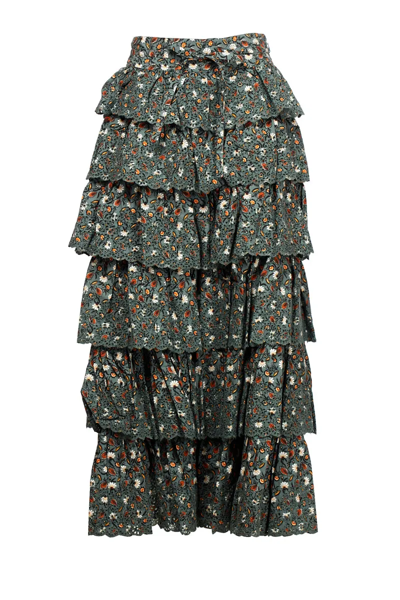 Ulla Johnson High Waist Ruffled Skirt