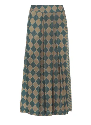 Uma Wang All-Over Patterned Flared Hem Skirt