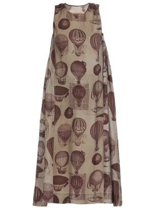 Uma Wang All-Over Printed Sleeveless Midi Dress