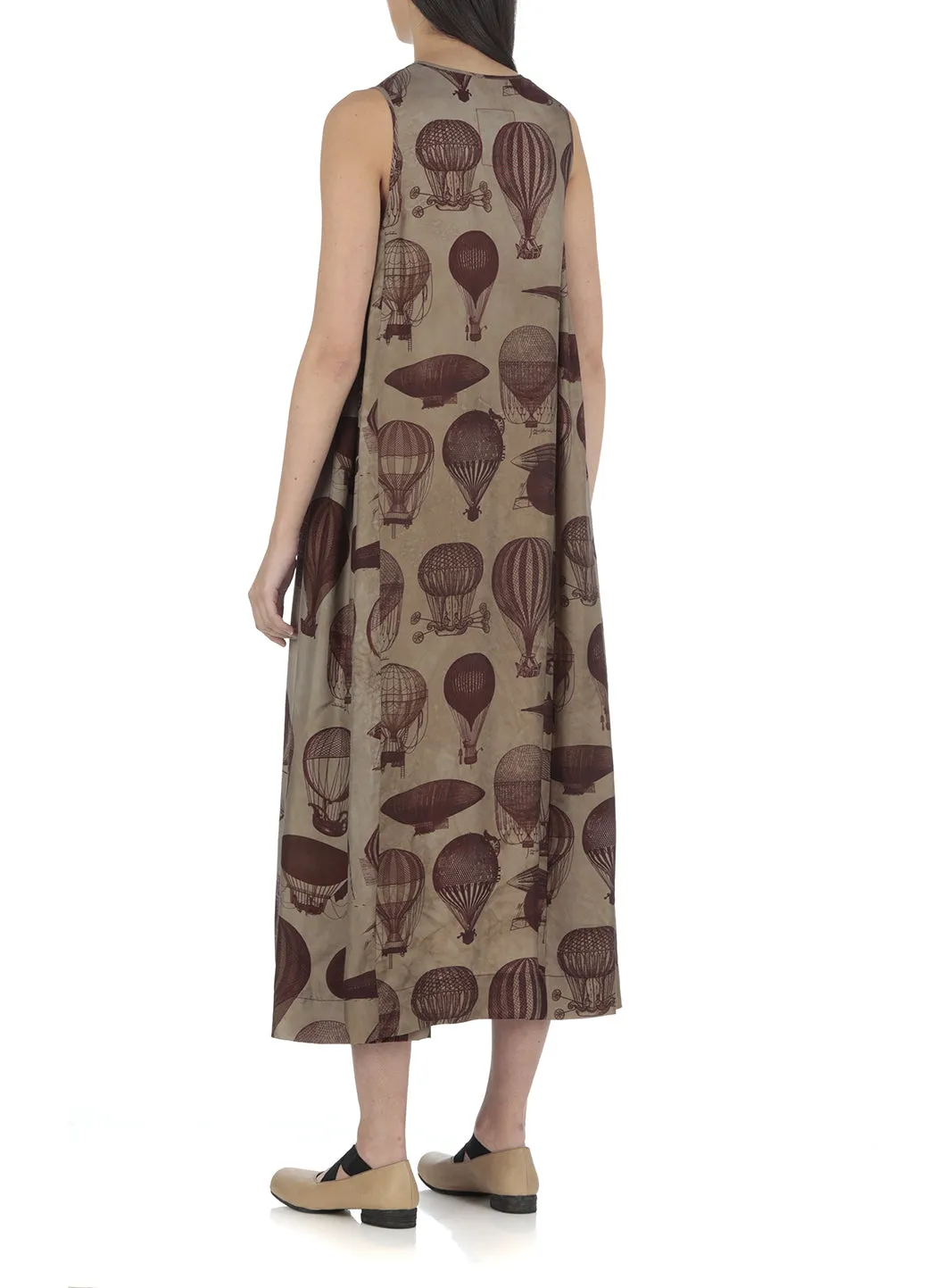 Uma Wang All-Over Printed Sleeveless Midi Dress