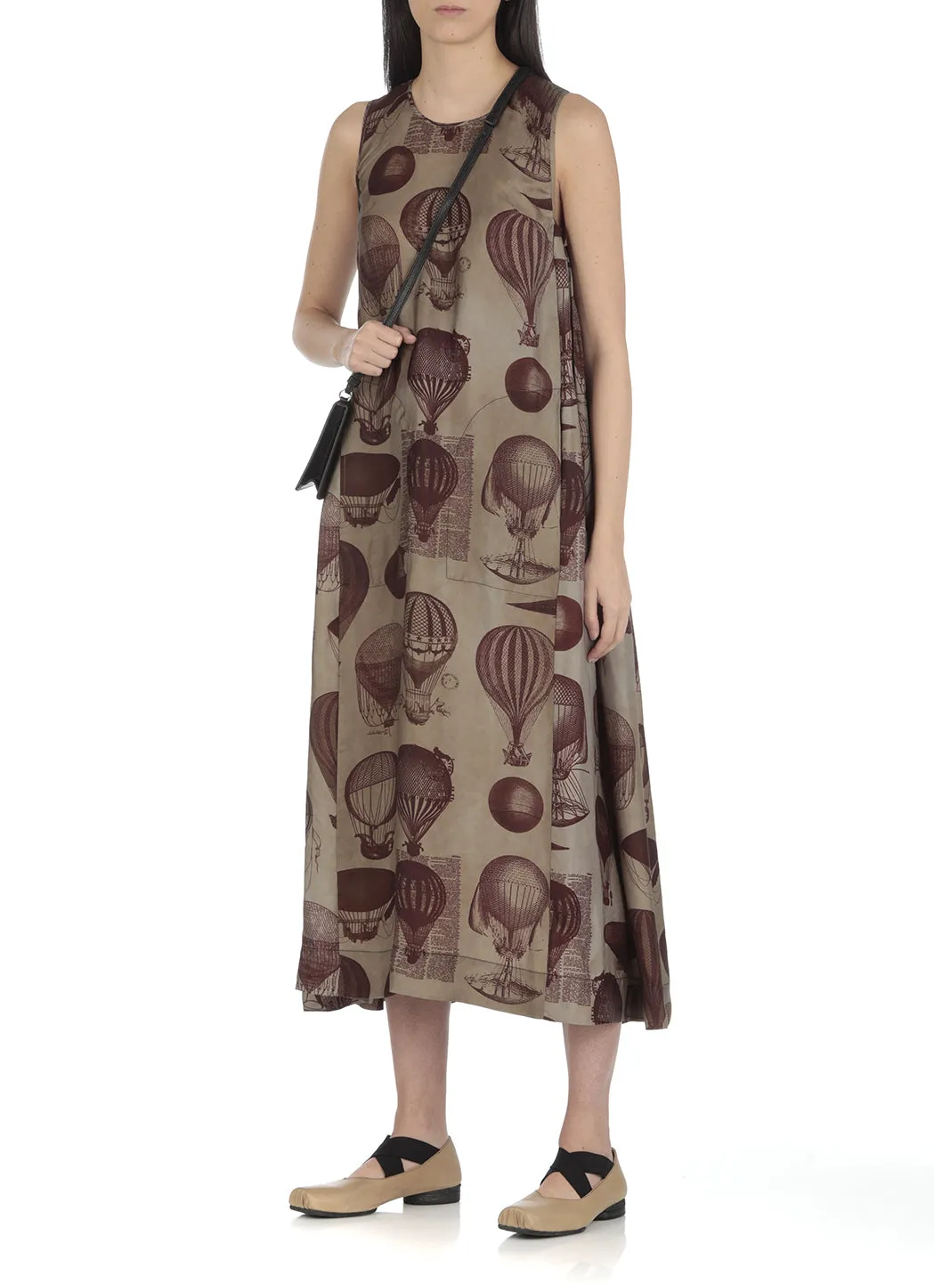 Uma Wang All-Over Printed Sleeveless Midi Dress