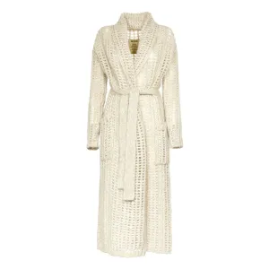 Uma Wang Belted Open-Knit Longline Cardigan