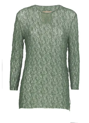 Uma Wang Crewneck Long-Sleeved Lace Sweater