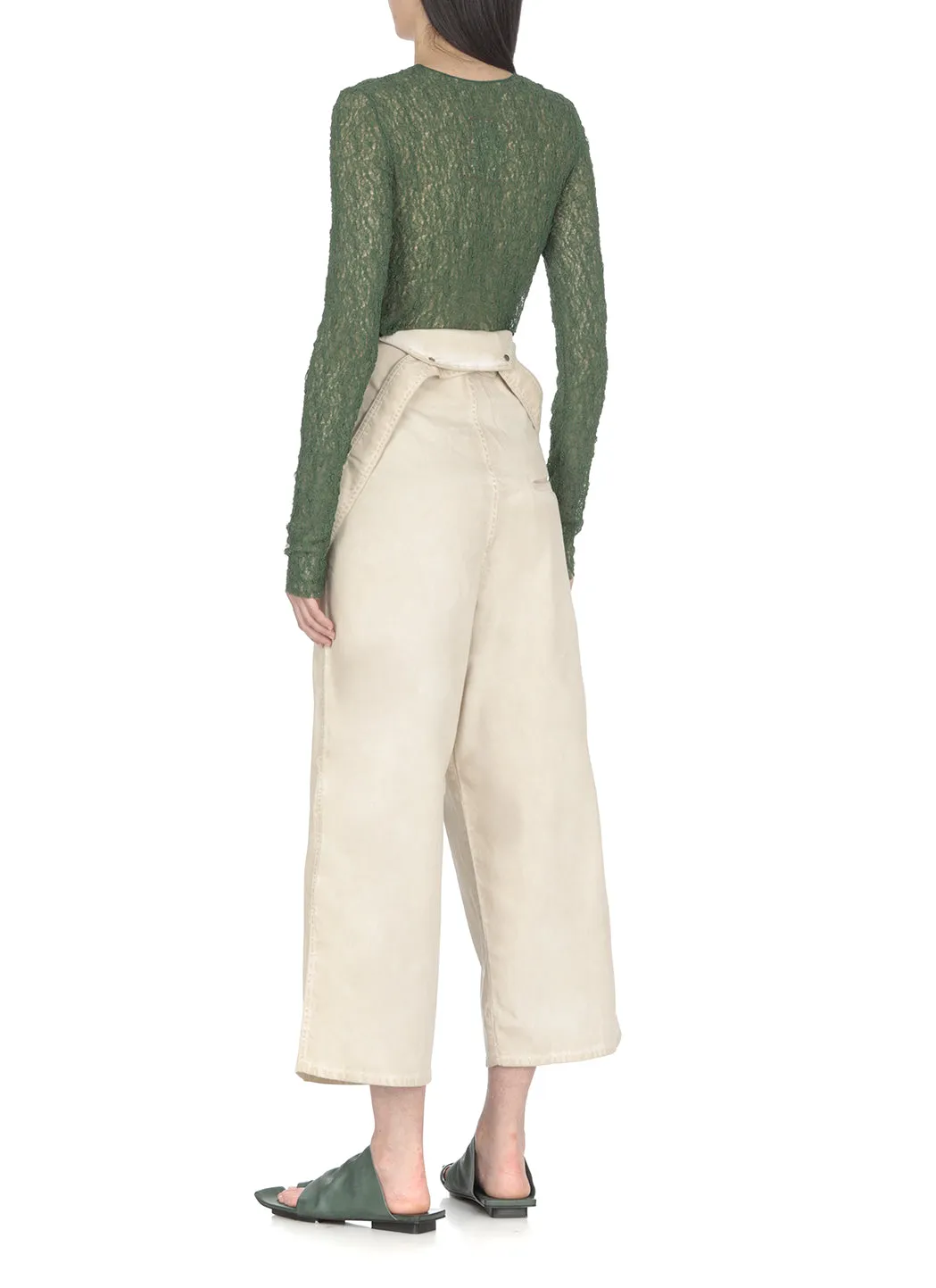 Uma Wang Crewneck Long-Sleeved Lace Sweater