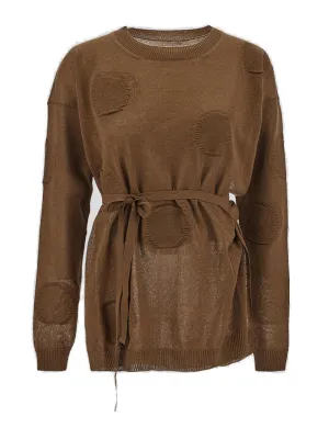 Uma Wang Embroidered Drawstring Crewneck Sweater