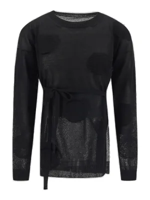 Uma Wang Embroidered Drawstring Crewneck Sweater