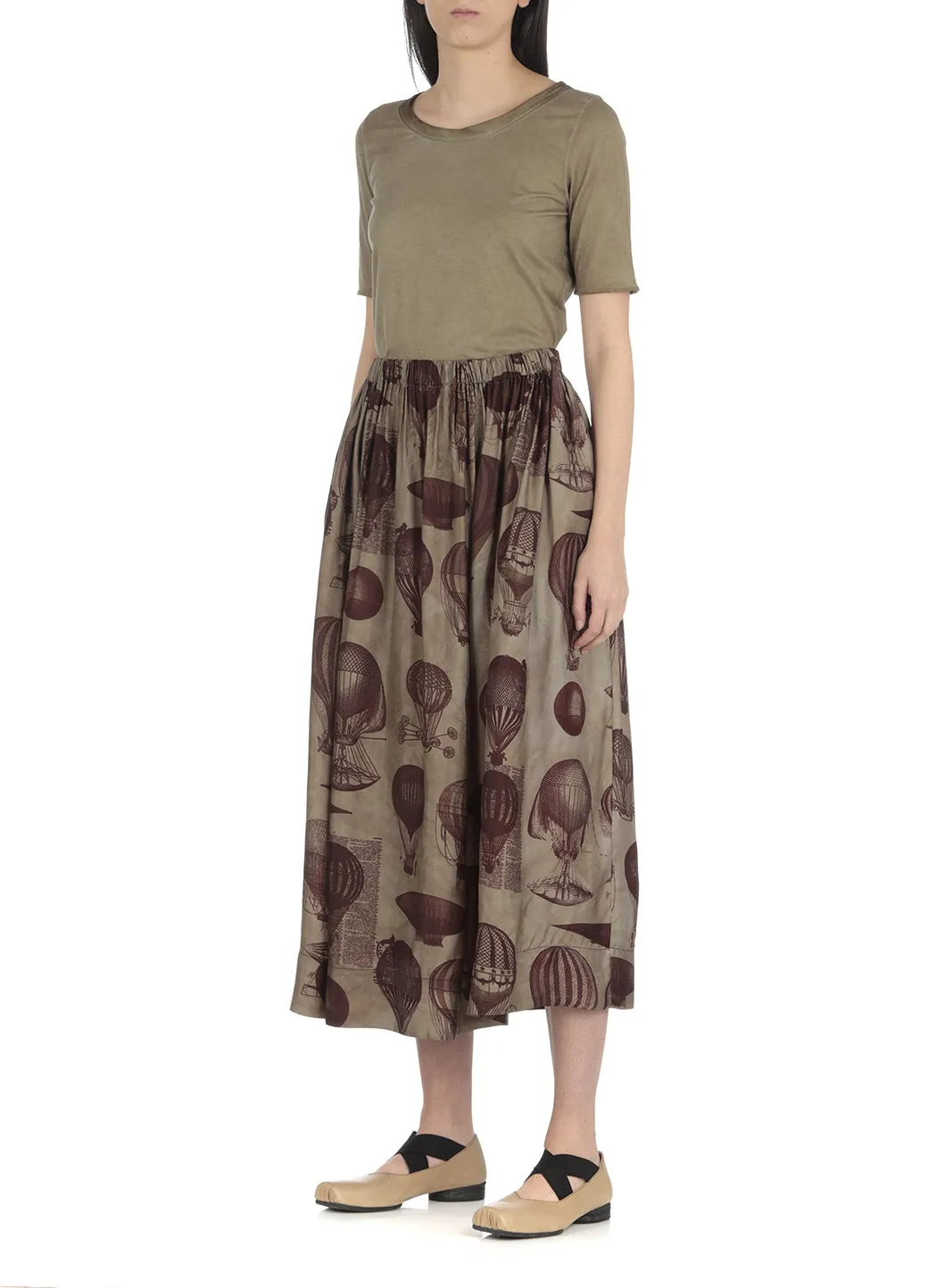 Uma Wang Graphic Printed Midi Skirt