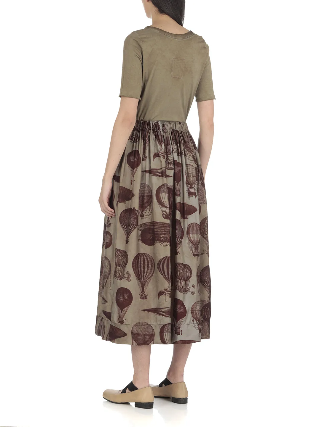 Uma Wang Graphic Printed Midi Skirt