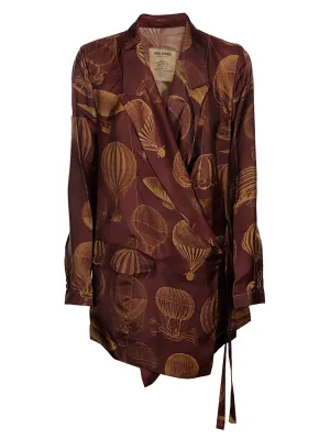 Uma Wang Graphic Printed Wrap Jacket