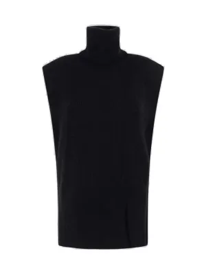 Uma Wang Roll-Neck Sleeveless Cross Over Sweater