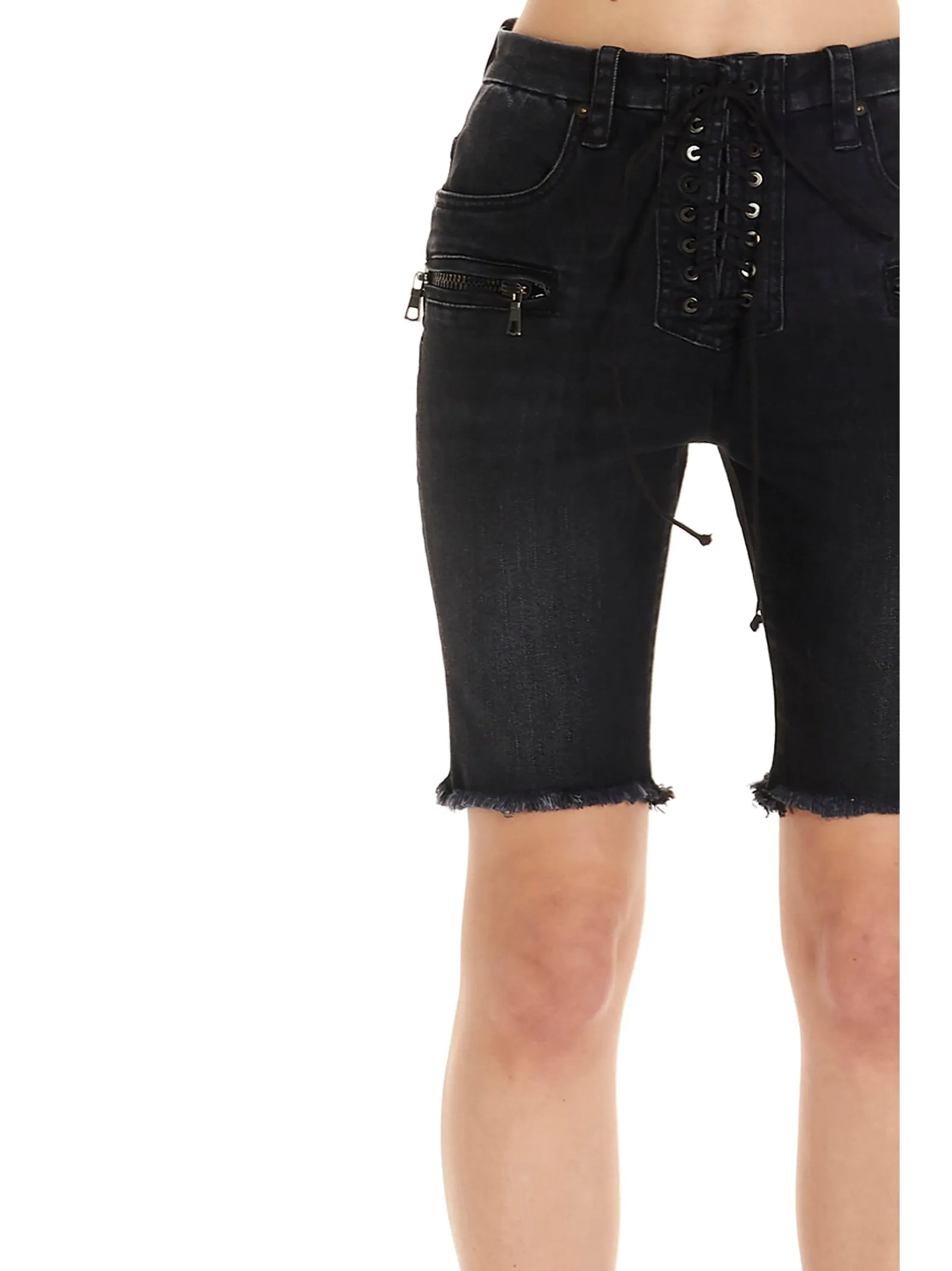 Unravel Project Lace-Up Biker Shorts