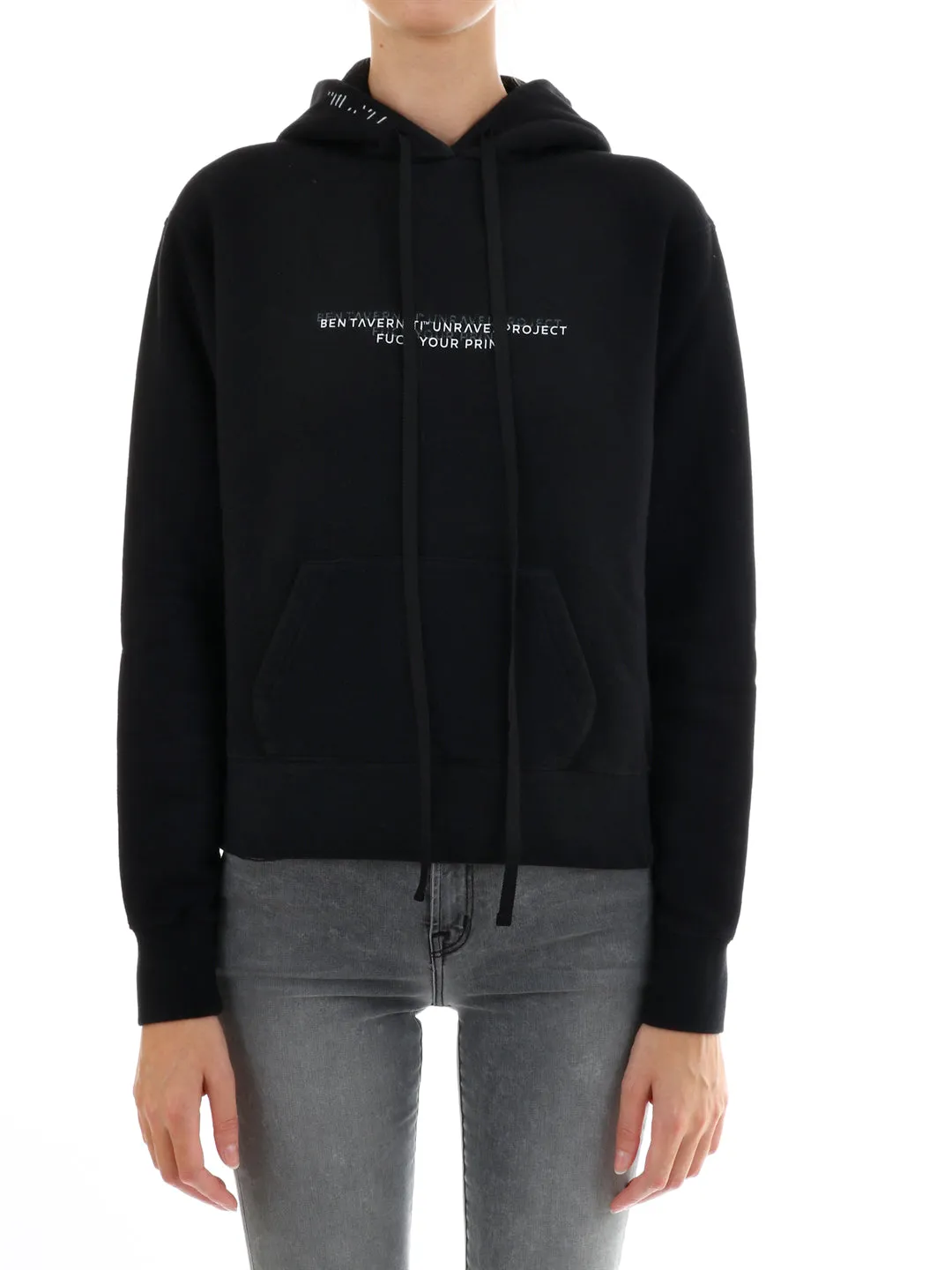 Unravel Project Logo Print Drawstring Hoodie
